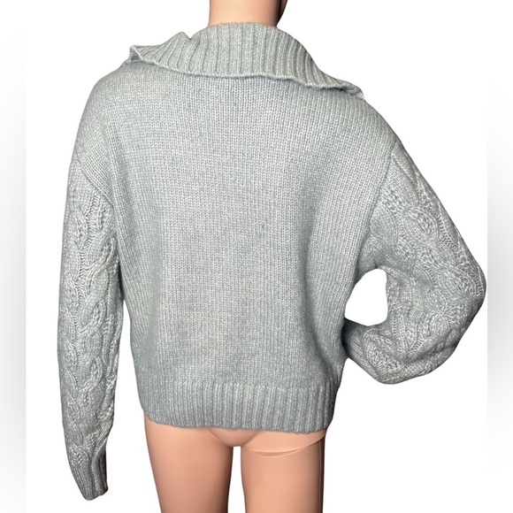 Sincerely Jules Cozy Cable Knit 1/2 Zip Turtleneck Pullover Sweater Sz M - Picture 8 of 9